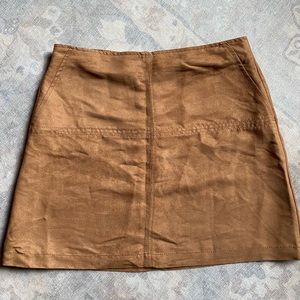 Faux suede skirt - mid thigh length, size 6-8